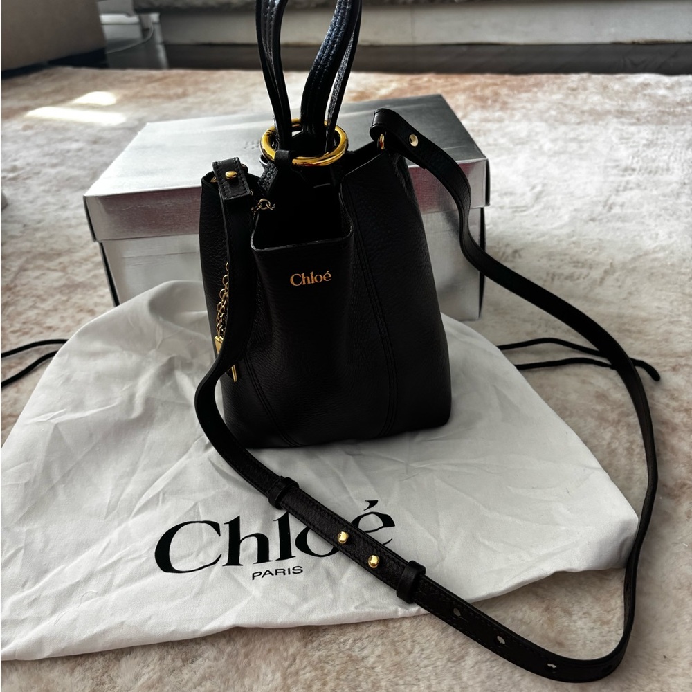 Chloe Spin Mini Tote Bag in Grained Calkskin